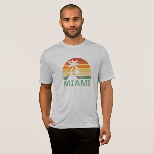 Miami Florida  Palm Trees Summer Beach T-shirt (Voorkant volledig)