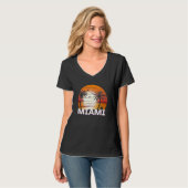Miami Florida Palm Trees Summer Beach T-shirt (Voorkant volledig)