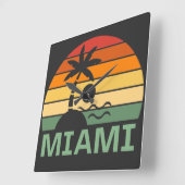 Miami Florida  Palm Trees Summer Beach Vierkante Klok (Hoek)