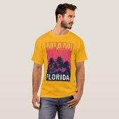 Miami Florida Palm Trees Sunset 90s Reizen T-shirt (Voorkant volledig)