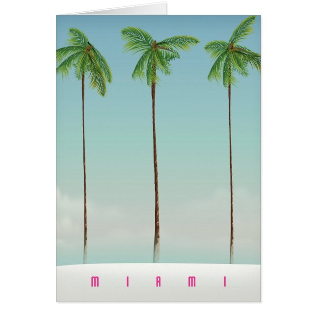 Miami, florida palmreisposter. (Voorkant)