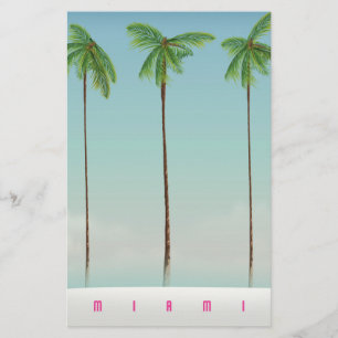 Miami, florida palmreisposter. briefpapier