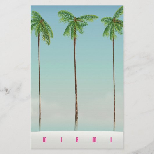 Miami, florida palmreisposter. briefpapier (Voorkant)
