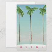 Miami, florida palmreisposter. briefpapier (Voorkant / Achterkant)