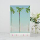Miami, florida palmreisposter. briefpapier (Staand voorkant)