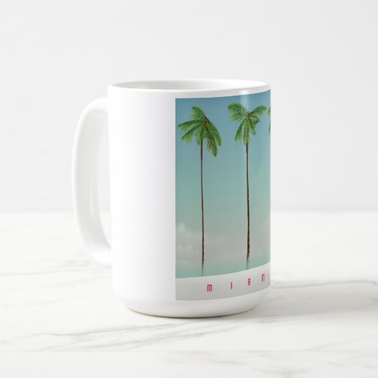 Miami, florida palmreisposter. koffiemok (Voorkant links)
