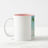 Miami, florida palmreisposter. tweekleurige koffiemok (Links)