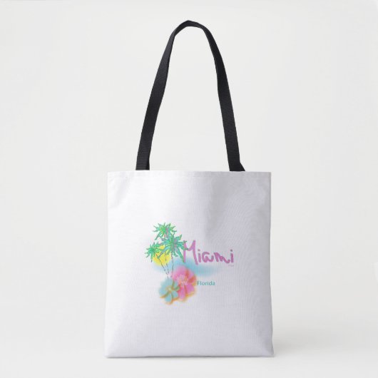Miami, Florida, Palms, Flowers, Cool Tote Bag (Voorkant)