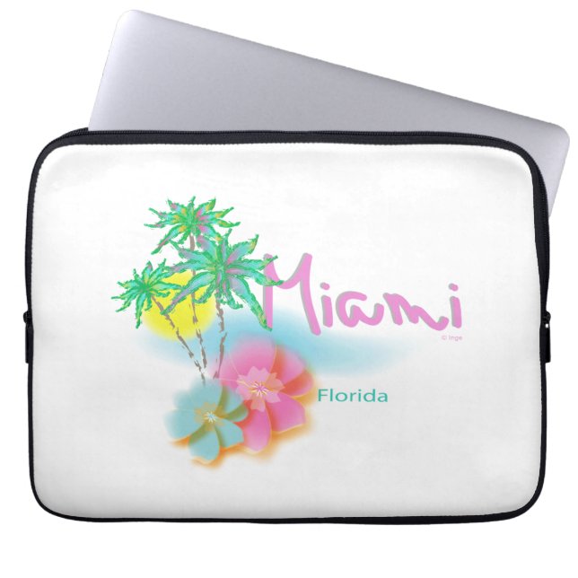 Miami, Florida, Palms, Graphic, Cool Laptop Sleeve (Voorkant)