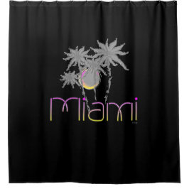 Miami, Florida Palms Modern Cool Douchegordijn