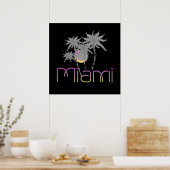 Miami, Florida Palms Modern Cool Poster (Keuken)