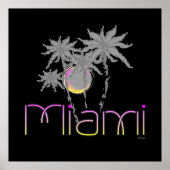 Miami, Florida Palms Modern Cool Poster (Voorkant)