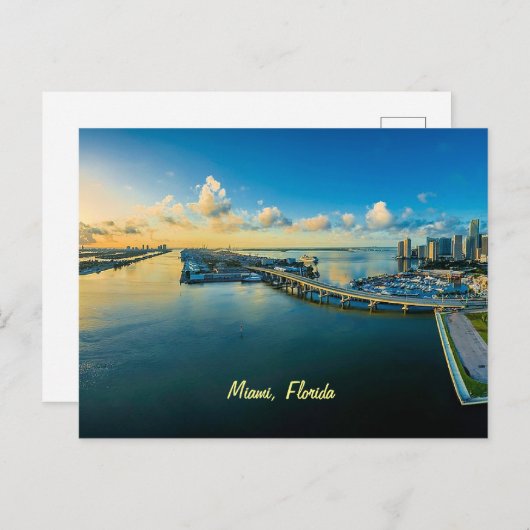 Miami, Florida, panoramisch uitzicht, Briefkaart (Voorkant / Achterkant)