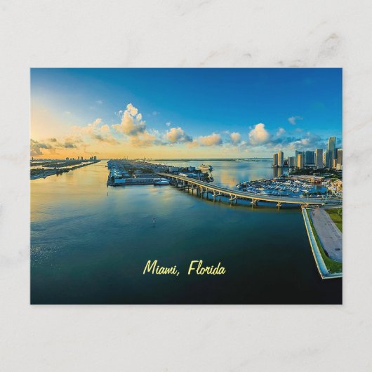 Miami, Florida, panoramisch uitzicht, Briefkaart (Voorkant)