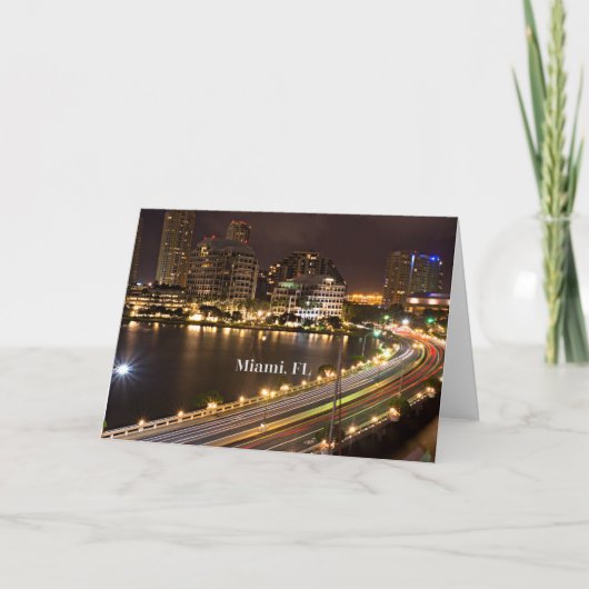 Miami, Florida panoramisch uitzicht Kaart (Voorkant)