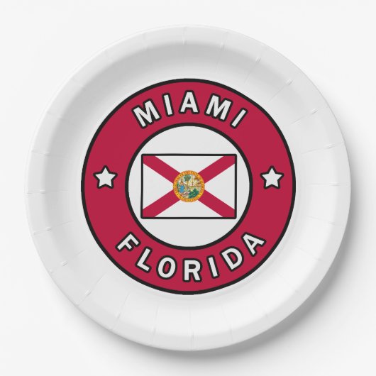 Miami Florida Papieren Bordje (Voorkant)