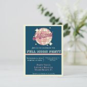 Miami Florida party uitnodigingskaart digitale uit Kaart (Staand voorkant)