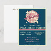 Miami Florida party uitnodigingskaart digitale uit Kaart (Voorkant / Achterkant)