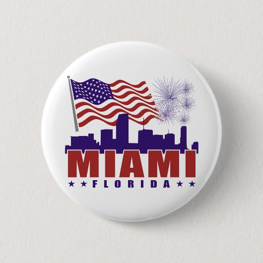 Miami Florida Patriotic Button (Voorkant)