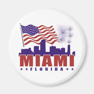Miami Florida Patriotic Magnet
