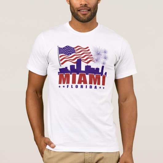 Miami Florida Patriotic T-Shirt (Voorkant)