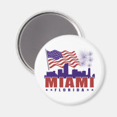 Miami Florida Patriottische magneet (Voorkant / Achterkant)