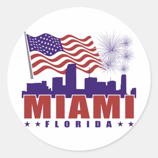 Miami Florida Patriottische Sticker (Voorkant)