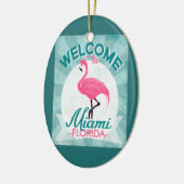 Miami Florida Pink Flamingo Retro Keramisch Ornament (Links)