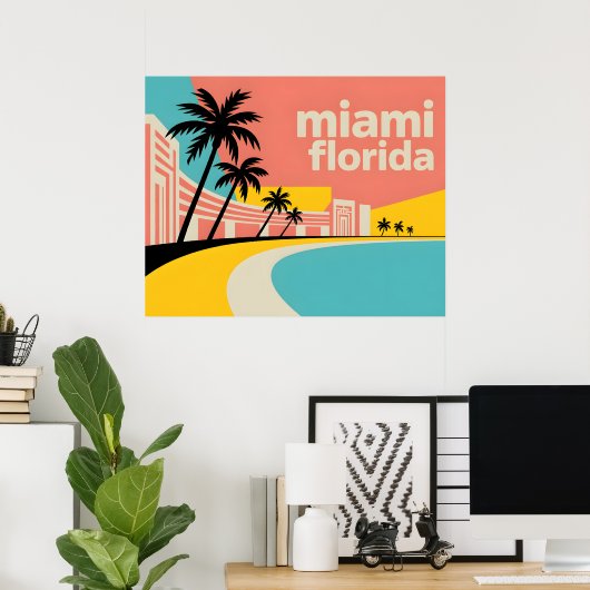 Miami Florida Poster (Thuiskantoor)