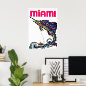 Miami, Florida reisposter Poster (Thuiskantoor)