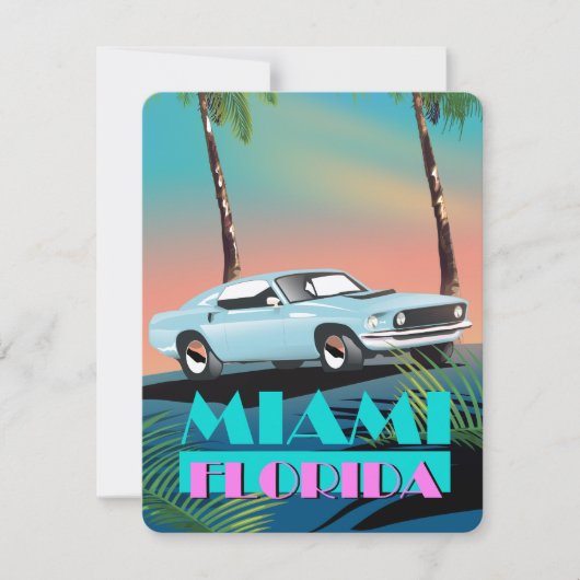 Miami Florida reisposter uit de jaren tachtig (Voorkant)