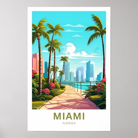 Miami Florida Reisprint Poster (Voorkant)