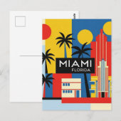 Miami Florida Reizen Briefkaart (Voorkant / Achterkant)