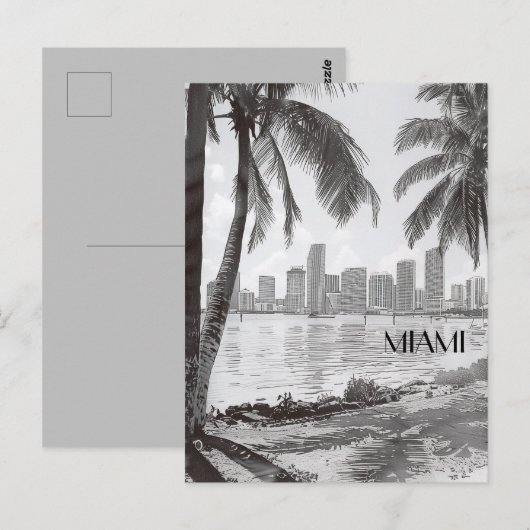 Miami Florida Reizen Briefkaart (Voorkant / Achterkant)