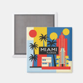 Miami Florida Reizen Magneet (Voorkant / Achterkant)