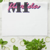 Miami Florida - Retro Bold Typography Graphic Theedoek (Gevouwen)