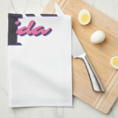 Miami Florida - Retro Bold Typography Graphic Theedoek (Quarter Fold)