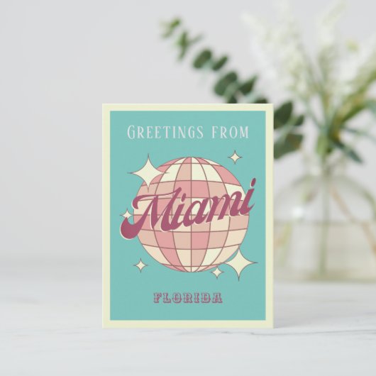 Miami Florida Retro  Briefkaart (Staand voorkant)