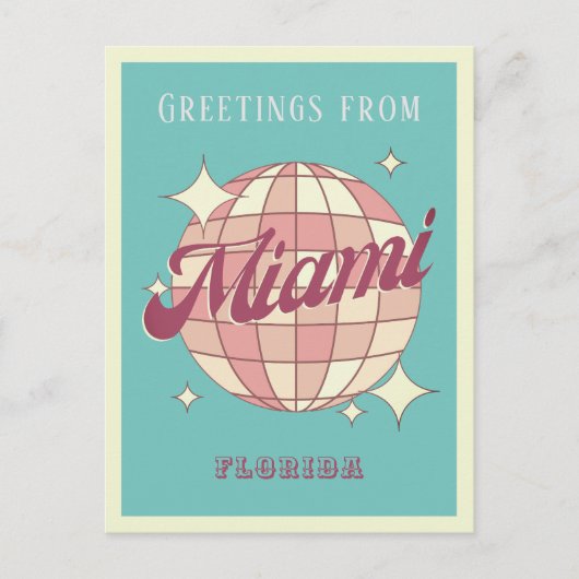Miami Florida Retro  Briefkaart (Voorkant)