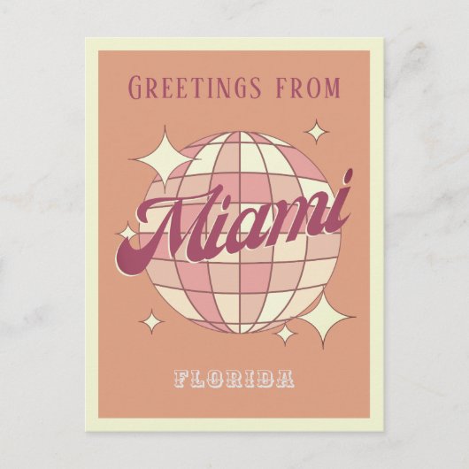Miami Florida Retro  Briefkaart (Voorkant)