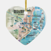 Miami Florida Retro Map Keramisch Ornament (Voorkant)