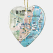 Miami Florida Retro Map Keramisch Ornament (Links)