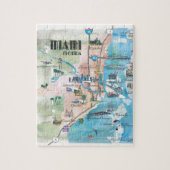 Miami Florida Retro Map Legpuzzel (Verticaal)