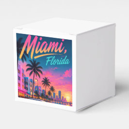 Miami Florida Retro Neon Zonsondergang Reizen Bedankdoosjes