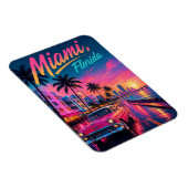 Miami Florida Retro Neon Zonsondergang Reizen Magneet (Rechterzijde)