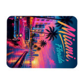 Miami Florida Retro Neon Zonsondergang Reizen Magneet (Horizontaal)