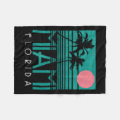 Miami Florida Retro Palm Trees Beach Summe Fleece Deken (Voorkant (Horizontaal))