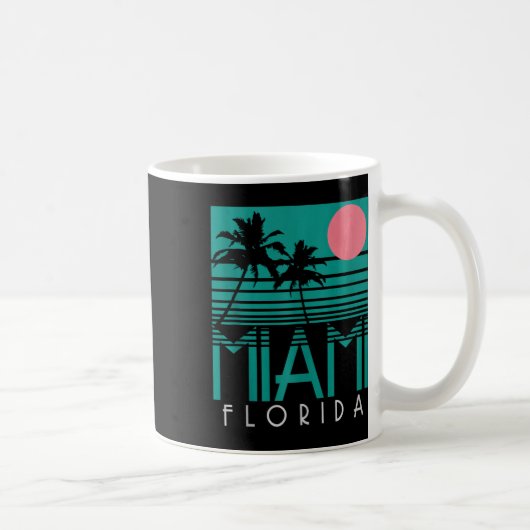 Miami Florida Retro Palm Trees Beach Summe Koffiemok (Rechts)