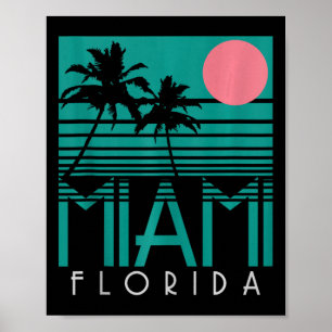 Miami Florida Retro Palm Trees Beach Summe Poster