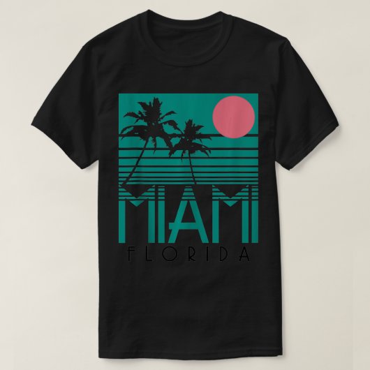 Miami Florida  Retro Palm Trees Beach Summe T-shirt (Design voorkant)